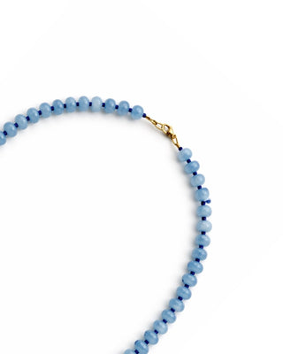 Soft Hydrangea Blue Smoothie Beaded Necklace (2-tone)