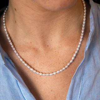 Tiny Pearl Charm Holder Necklace