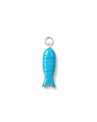 Carved Turquoise Gemstone Fish Charm