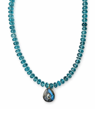 London Blue Topaz Strand with Labradorite Pendant, One-of-a-Kind