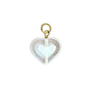 Crystal Clear Glass Heart Charm