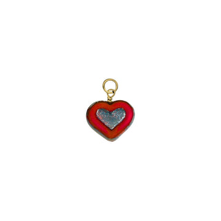 Red Glass Heart Charm