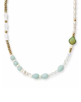 Aqua Sea Breeze Mini Medley Necklace with Tiny Fish