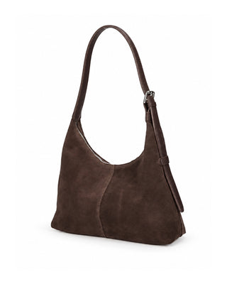 Suede & Italian Leather Shoulder Bag
