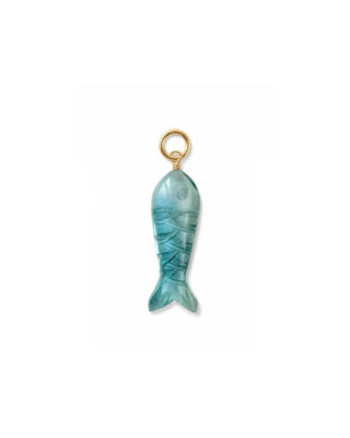 Carved Flourite Gemstone Fish Charm