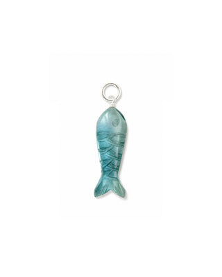 Carved Flourite Gemstone Fish Charm