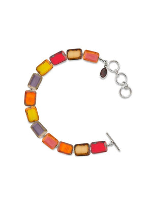 Fire Mix Beaded Bracelet, Glass Beaded Bracelet