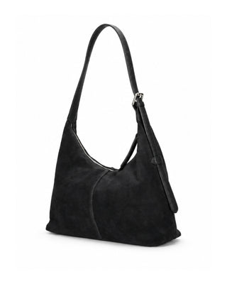 Suede & Italian Leather Shoulder Bag