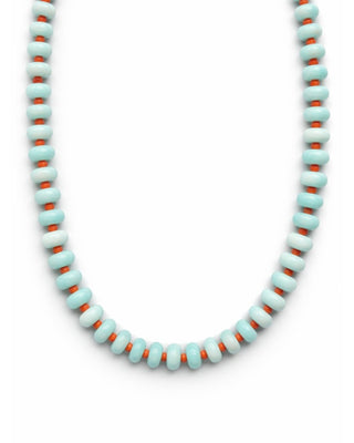 Seafoam and Coral Smoothie Beaded Necklace (2-tone)