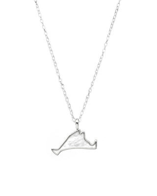 Martha's Vineyard Mother of Pearl Bezel Set Pendant Necklace