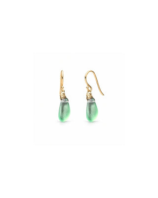 Aqua Seaglass Petal Drop Earrings