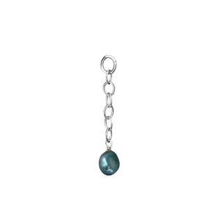 Blue Freshwater Pearl + Chain Drop Charm