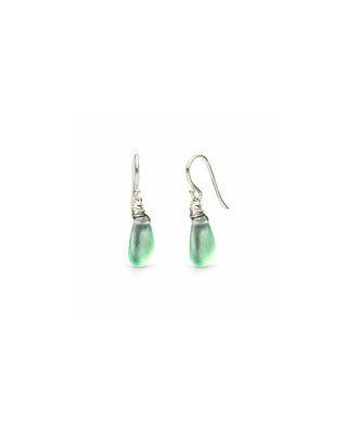 Aqua Seaglass Petal Drop Earrings