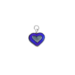 Royal Blue Glass Heart Charm