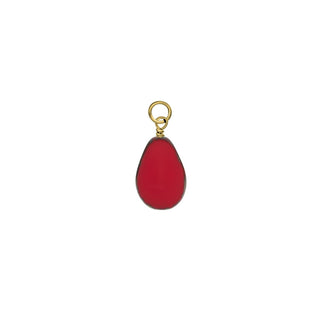 Red Teardrop Glass Charm