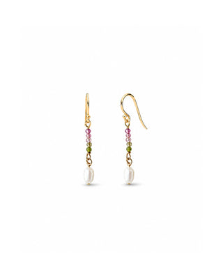 Mini Tourmaline & Pearl Earrings