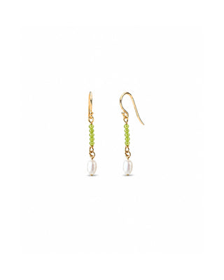 Mini Peridot & Pearl Earrings