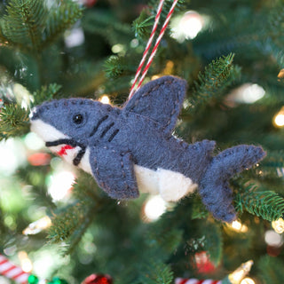 Shark Felt Wool Holiday Ornament