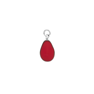 Red Teardrop Glass Charm