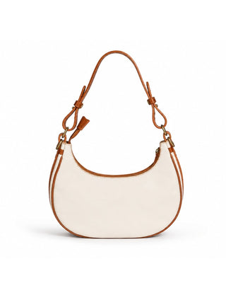 Italian Leather Buckle Crescent Bag