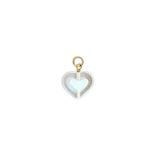 Crystal Clear Glass Heart Charm