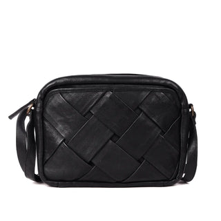 Wide Woven Handcrafted Leather Crossbody Bag