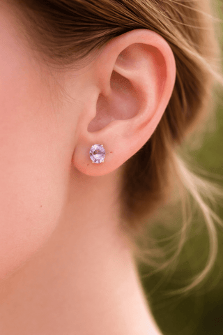 Amethyst oval stud earrings

