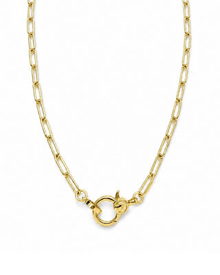 Paperclip Chain Charm Holder Necklace