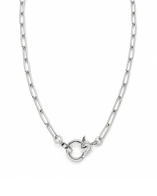 Paperclip Chain Charm Holder Necklace