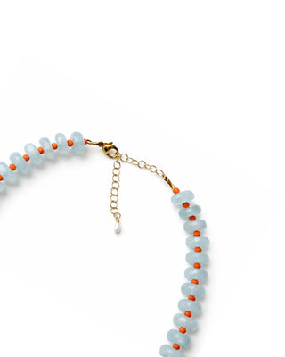 Baroque Pearl Aquamarine Two-Toned Necklace
