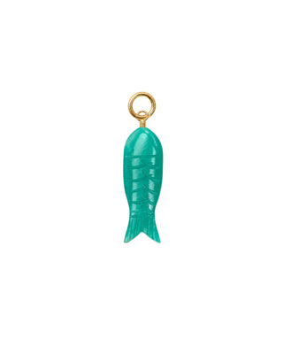 Carved Amazonite Gemstone Fish Charm