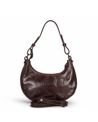 Italian Leather Buckle Crescent Bag