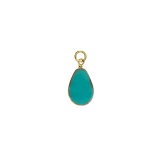Turquoise Teardrop Glass Charm
