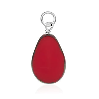 Red Teardrop Glass Charm