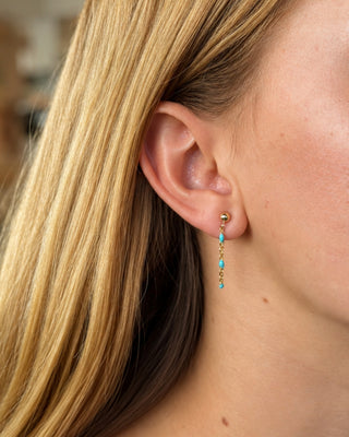 Dotted Enamel Chain “Swag Stud” Earrings