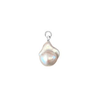 Large Baroque Freshwater Pearl Charm, White