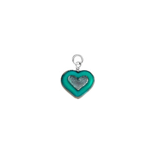 Turquoise Glass Heart Charm