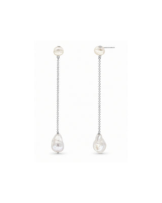 Freshwater Pearl Chain Drop Earrings