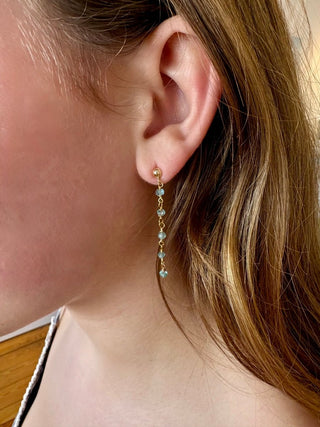 Beaded Gemstone Chain Drop Earrings