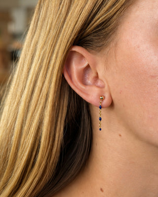 Dotted Enamel Chain “Swag Stud” Earrings