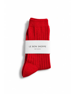 Cotton Ribbed Knit Socks