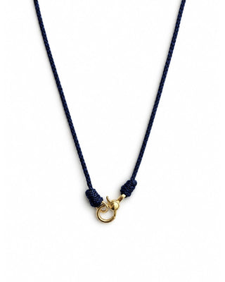 Navy Knotted Charm Holder Necklace