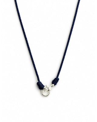 Navy Knotted Charm Holder Necklace