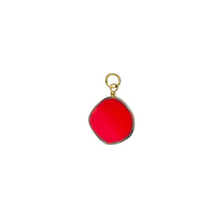 Red Circle Glass Charm