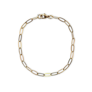 Paperclip Chain Bracelet, Gold Fill