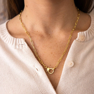 Paperclip Chain Charm Holder Necklace