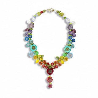Colorful floral necklace 