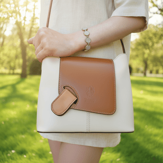 Structured Italian Leather Crossbody Bag, Cascino