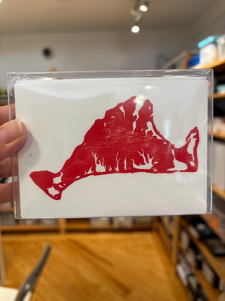 Martha's Vineyard Block Printed Notecard Set of 6