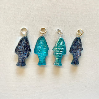 Blue Fish Glass Charm